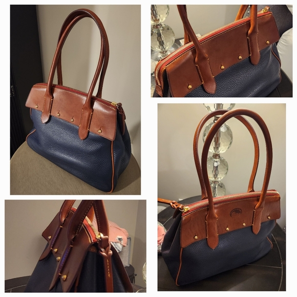 DOONEY & BOURKE Pebble Grain and Vachetta Leather Large Satchel EUC - Picture 7 of 14